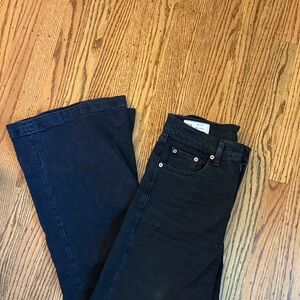 GAP Women's Flare Jeans in Black and Dark Indigo
